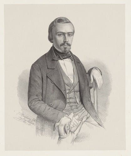 Portret van W. J. Kribs by Johann Peter Berghaus