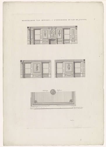 Interieur van de rechtkamer van de rechtbank te Westzaan by Theodoor Koning