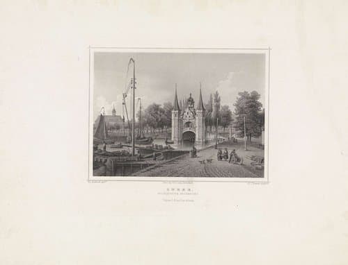 Waterpoort van Sneek by Adrianus Jacobus Terwen