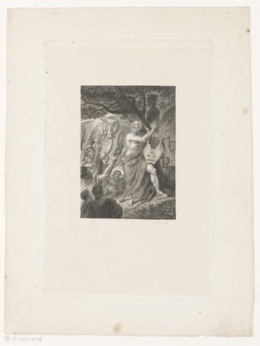 Homerus gelauwerd door het volk by Adolphe Alexandre Joseph Caron