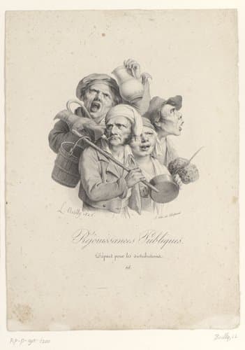 Gezichten met een grimas by Louis-Léopold Boilly