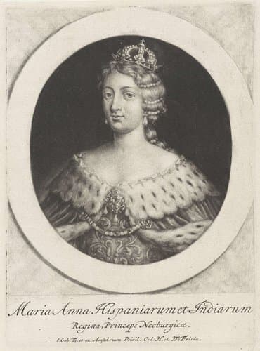 Portret van koningin Maria Anna van Spanje by Jacob Gole