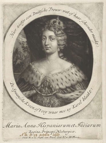 Portret van koningin Maria Anna van Spanje by Jacob Gole