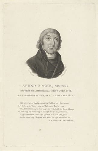 Portret van Arend Fokke Simonsz. by Walraad Nieuwhoff