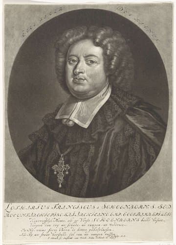 Portret van Lothar Franz, graaf van Schönborn, keurvorst en aartsbisschop van Mainz by Pieter Schenk (I)