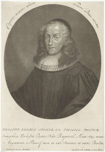 Portret van de theoloog Philipp Jacob Spener by Pieter Schenk (I)