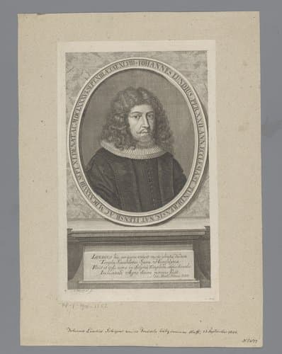 Portret van Johannes Lundius by Johann Georg Mentzel