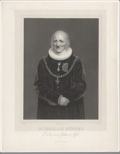 Portret van Jacob Peter Mynster by Christian Edvard Fortling