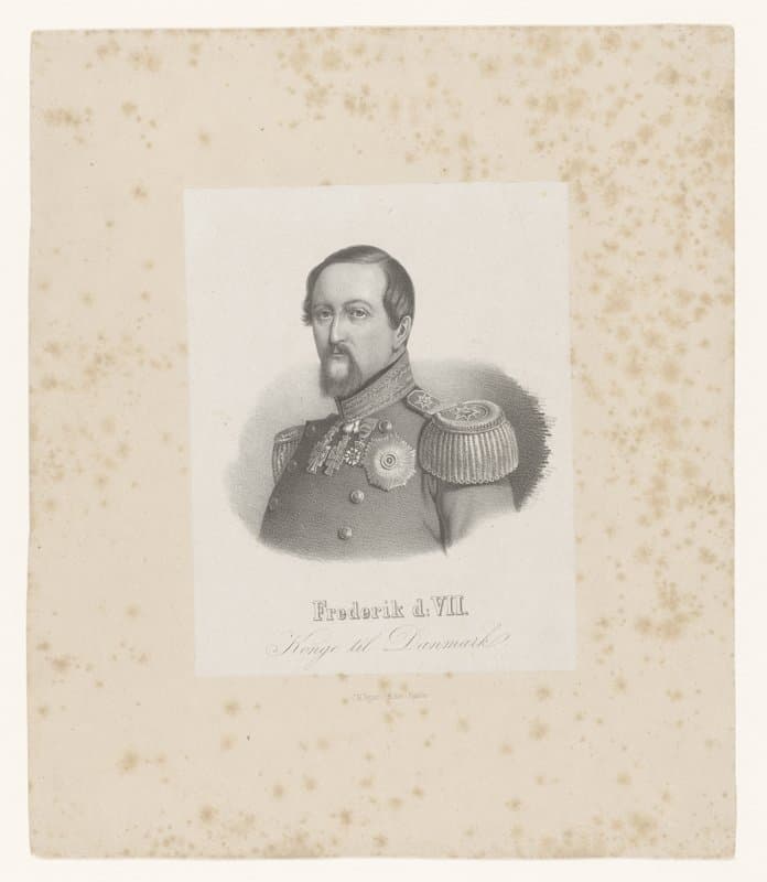 Portret van Frederik VII, Koning van Denemarken by Christian Martin Tegner