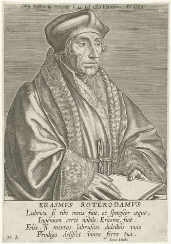 Portret van Desiderius Erasmus by Philips Galle