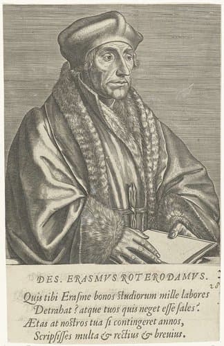 Portret van Desiderius Erasmus by Philips Galle