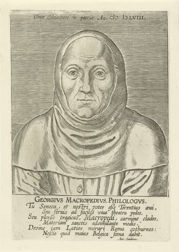 Portret van Georgius Macropedius by Philips Galle