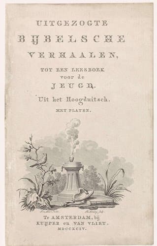 Titelpagina voor Uitgezogte Bijbelsche verhaalen by Theodoor Koning