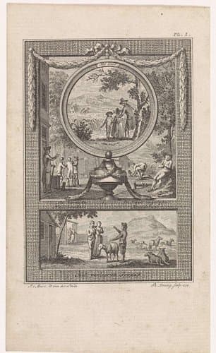 Vier bijbelse taferelen by Theodoor Koning