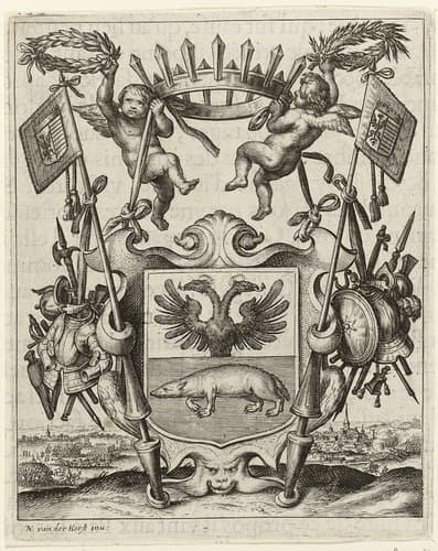 Familiewapen van Von Thurn und Taxis by Wenceslaus Hollar