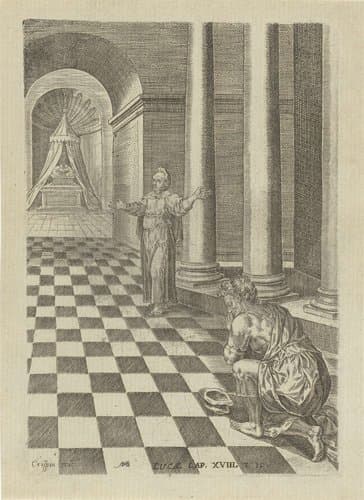 Parabel van de tollenaar en de Farizeeër by Abraham de Bruyn