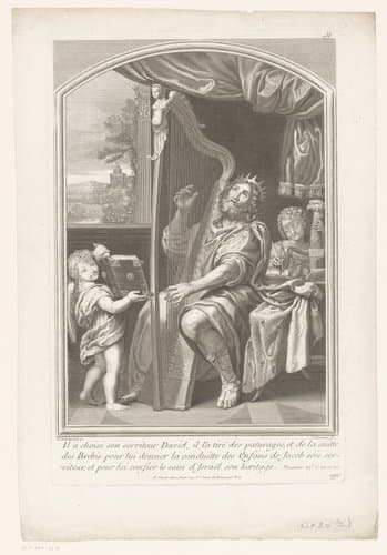 David speelt op zijn harp by Jacques Chéreau