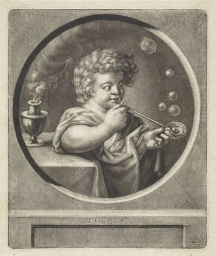 Bellenblazend kind by Pieter van den Berge