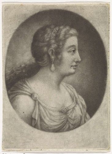Buste van een vrouw met een parel oorbel by Abraham Bloteling