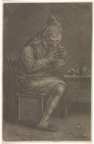Man steekt zijn pijp aan by Jan van der Bruggen
