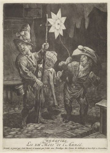 Januarius / Les XII Mois de l'Année by Cornelis Dusart