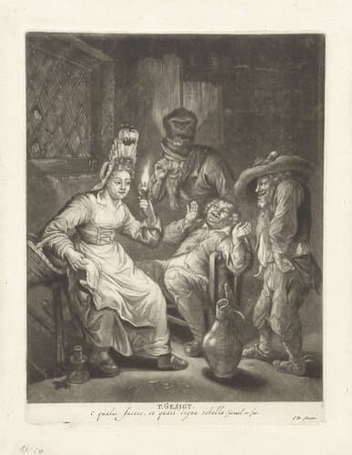 De vijf zintuigen by Cornelis Dusart