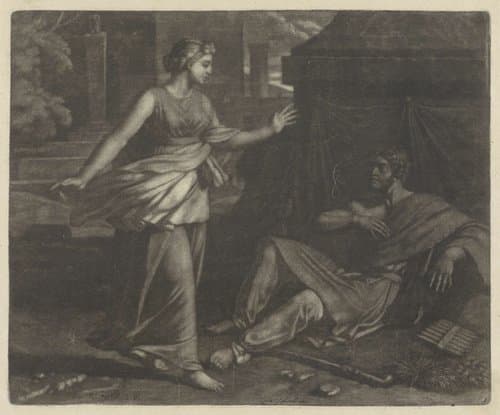 Herder en een vrouw by Johannes Glauber