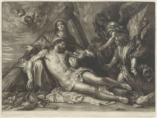 Kruisafname en bewening van Christus by Jacob Gole