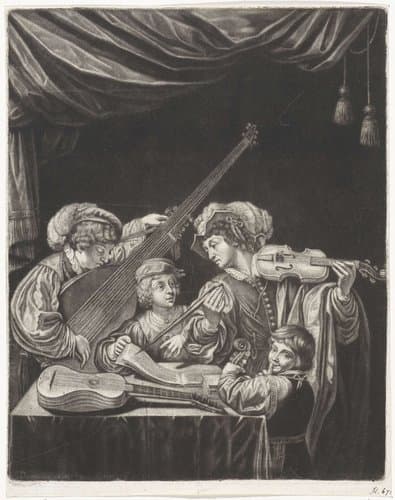 Musicerend gezelschap by Jacob Gole