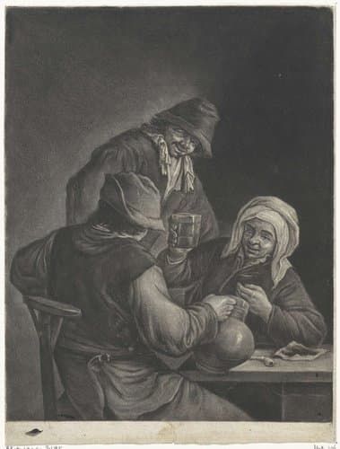 Twee boeren en een oude vrouw by Jacob Gole