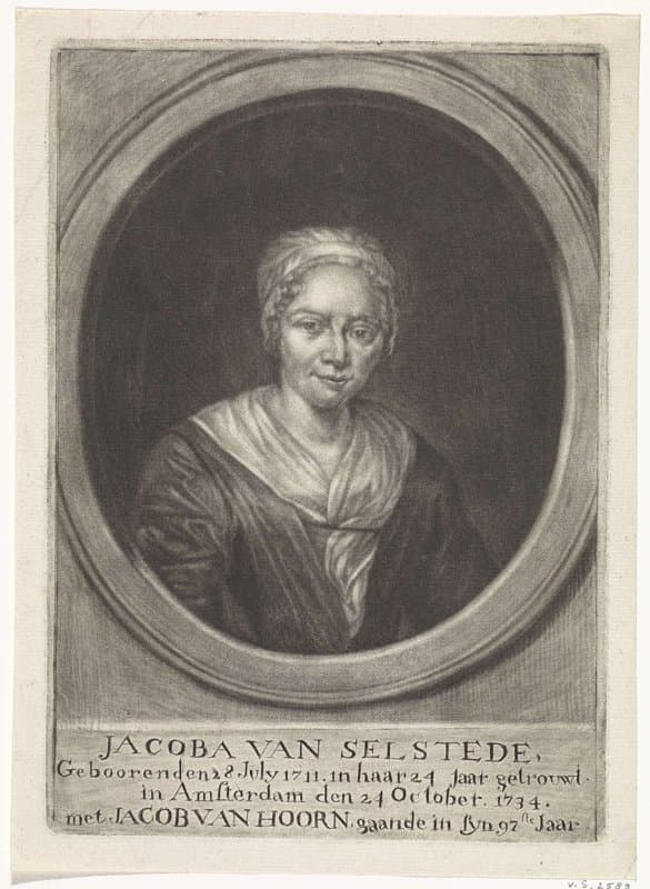Portret van Jacoba van Selstede by Johannes de Groot (II)