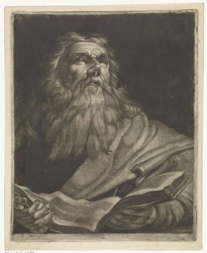 Oude man met een opengeslagen boek by Johannes de Groot (II)