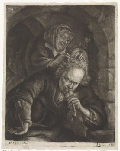 Een vrouw luist een man by Johannes de Groot (II)