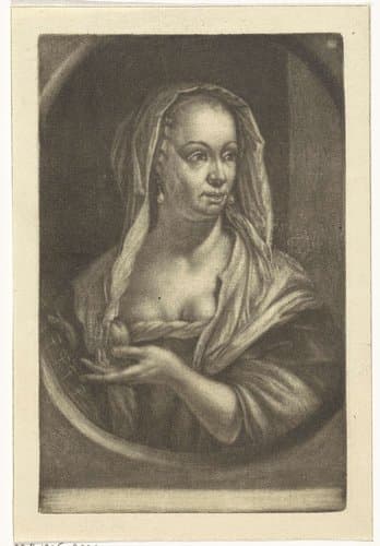 Vrouw met bladmuziek by Johannes de Groot (II)