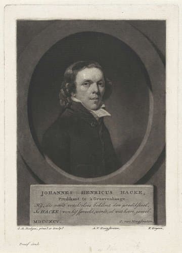 Portret van de predikant Johannes Henricus Hacke by Charles Howard Hodges