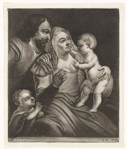 Heilige Familie met Johannes de Doper by Jacob Hoolaart