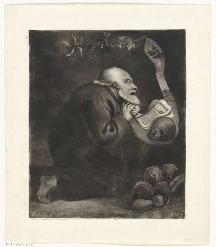Biddende monnik, mogelijk de H. Hiëronymus by Jacob Hoolaart