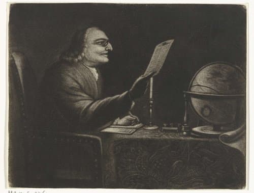 Lezende man in een studeervertrek by Jacob Hoolaart
