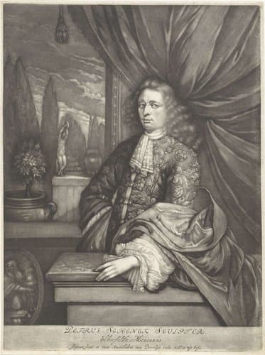 Zelfportret van Pieter Schenk by Pieter Schenk (I)