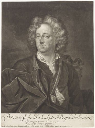 Zelfportret van Pieter Schenk by Pieter Schenk (I)