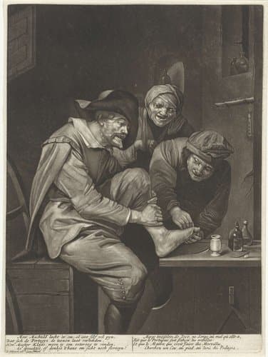 Man verbindt de tenen van een man by anonymous