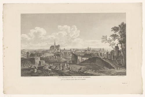 Landschap met zicht op Amiens by Marie Alexandre Duparc