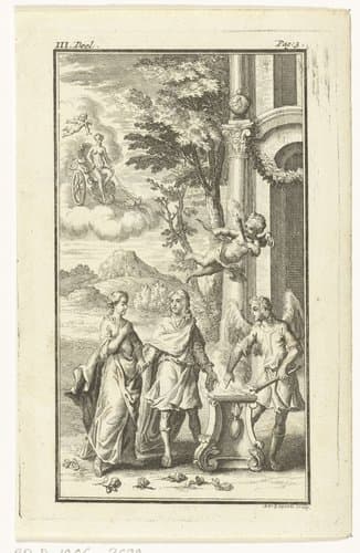 Huwelijksscène met Venus en Amor by Andries van Buysen (Sr.)