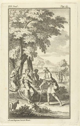 Ontmoeting van herder en herderin by Andries van Buysen (Sr.)