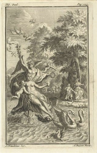 Huwelijksaanzoek met Venus en Amor by Andries van Buysen (Sr.)