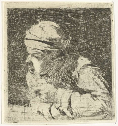 Man met pijp by Hermanus van Brussel
