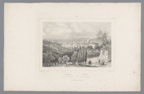 Zicht op Florence vanaf de San Miniato al Monte by Isodore-Laurent Deroy