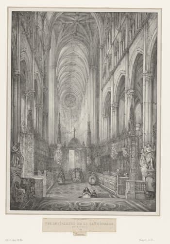 Interieur van de Notre-Dame van Amiens by Eugène Balan