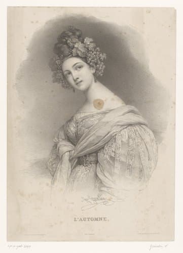 Vrouw met herfsttooi by Henri Grévedon