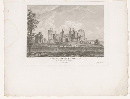 Gezicht op het het Château de Verneuil by François Denis Née
